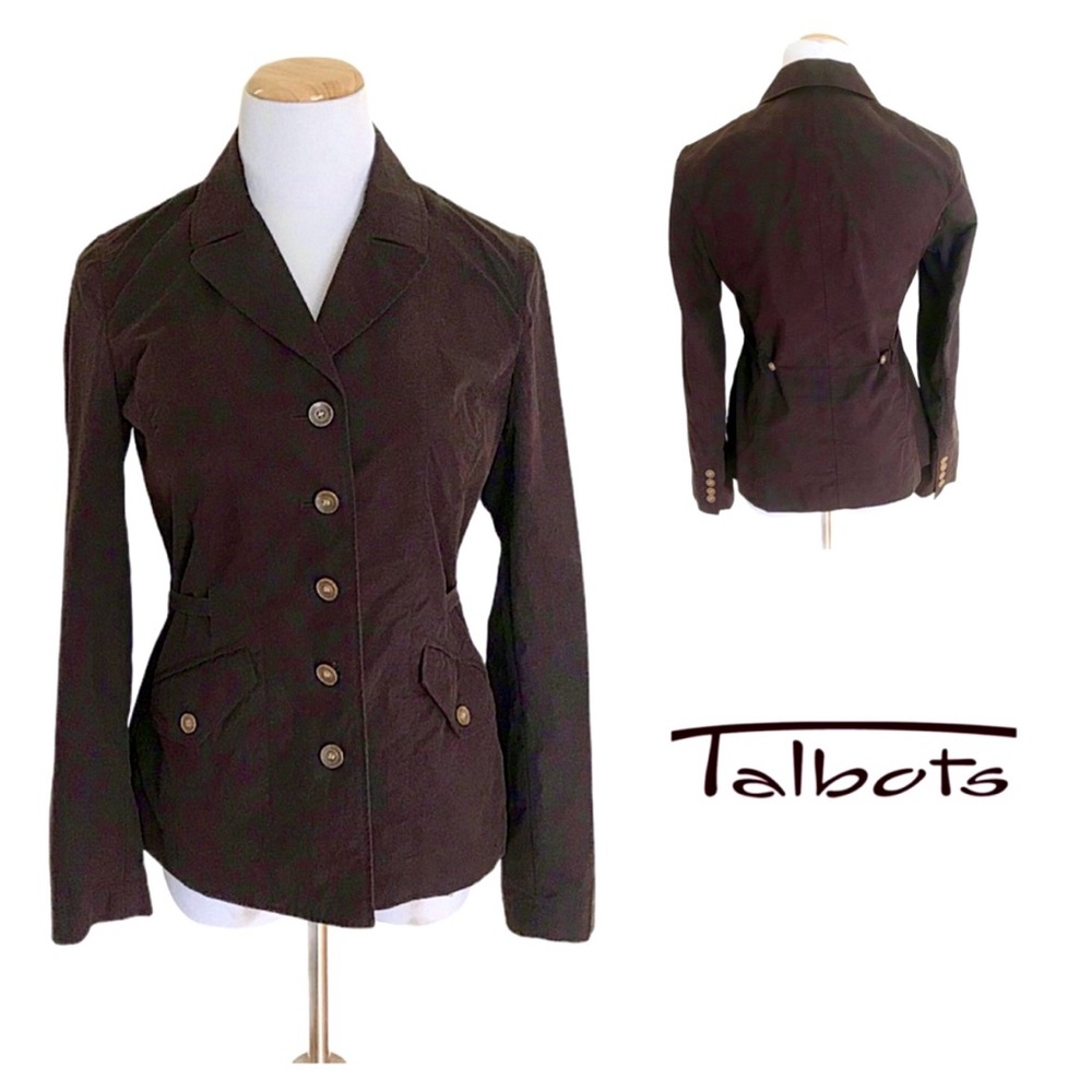 Talbots Brown Cotton Jacket Size 4 - Picture 2 of 10